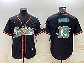 Men's Miami Dolphins #13 Dan Marino Black Team Big Logo With Patch Cool Base Stitched Baseball Jersey,baseball caps,new era cap wholesale,wholesale hats